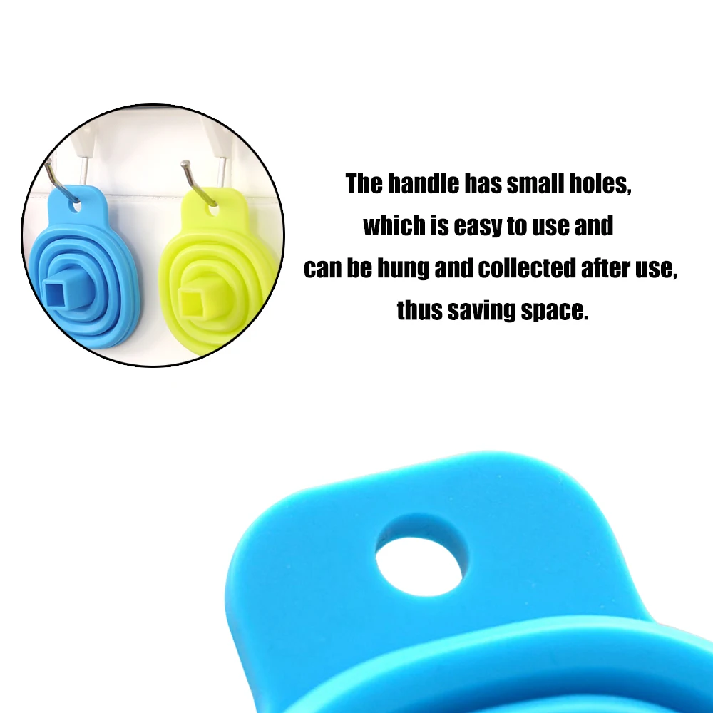 100% Пищевая силиконовая Складная воронка Гибкая кухонная Воронка для перекачки