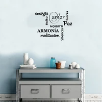 spanish quote wall decals armonia meditacion quotes wall stickers home decor for living room bedroom vinyl mural ru4090