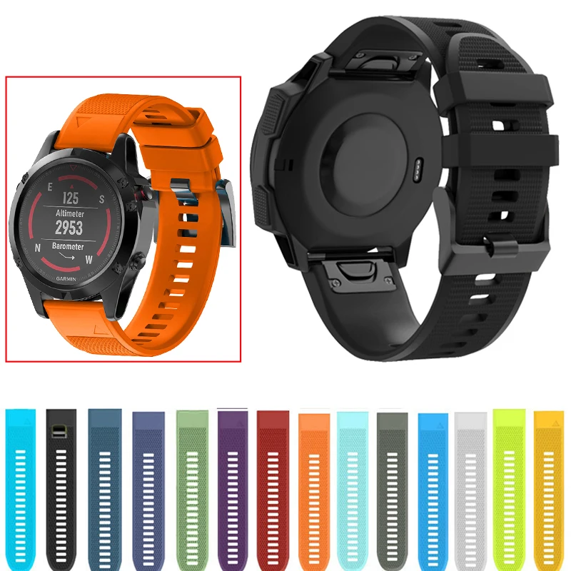

Quick Easy Fit Silicone Sports Watch Band Wristband for Garmin Fenix 5X Plus /Fenix 3 3 HR Sapphire Descent MK1 D2 Bravo Strap
