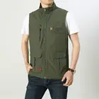 Мужской жилет для досуга, тонкий Быстросохнущий жилет со множеством карманов, жилет в стиле милитари для походов, рыбалки, куртки без рукавов, Camisa Depesca 6XL