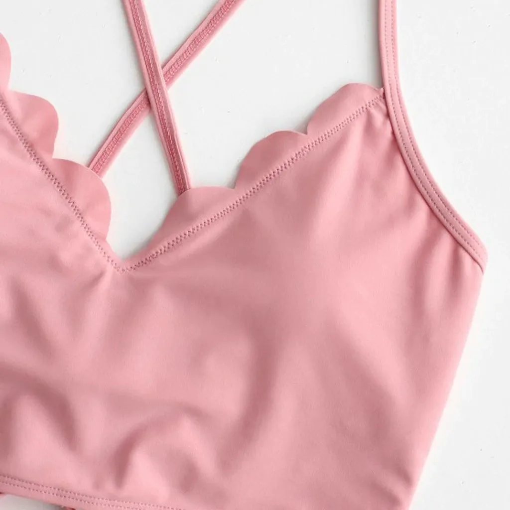 Модный женский комплект бикини из двух предметов привлекательный купальник с