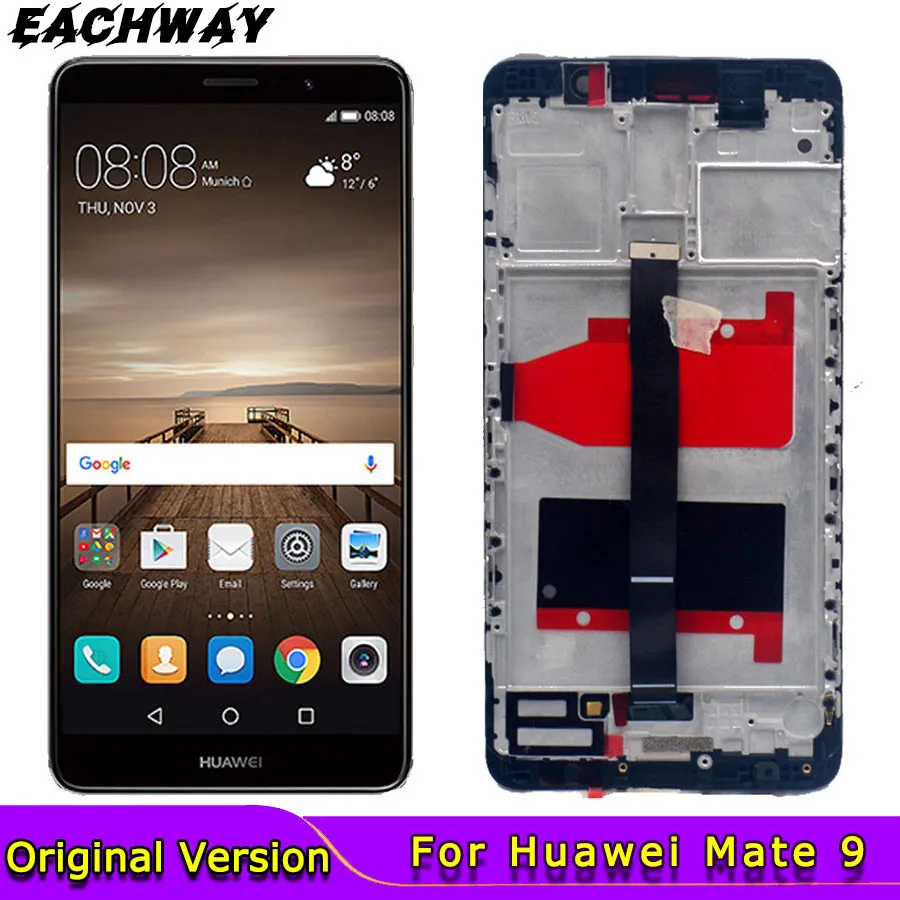 Оригинальный новый дисплей для Huawei Mate 9 ЖК с рамкой сенсорный экран дигитайзер