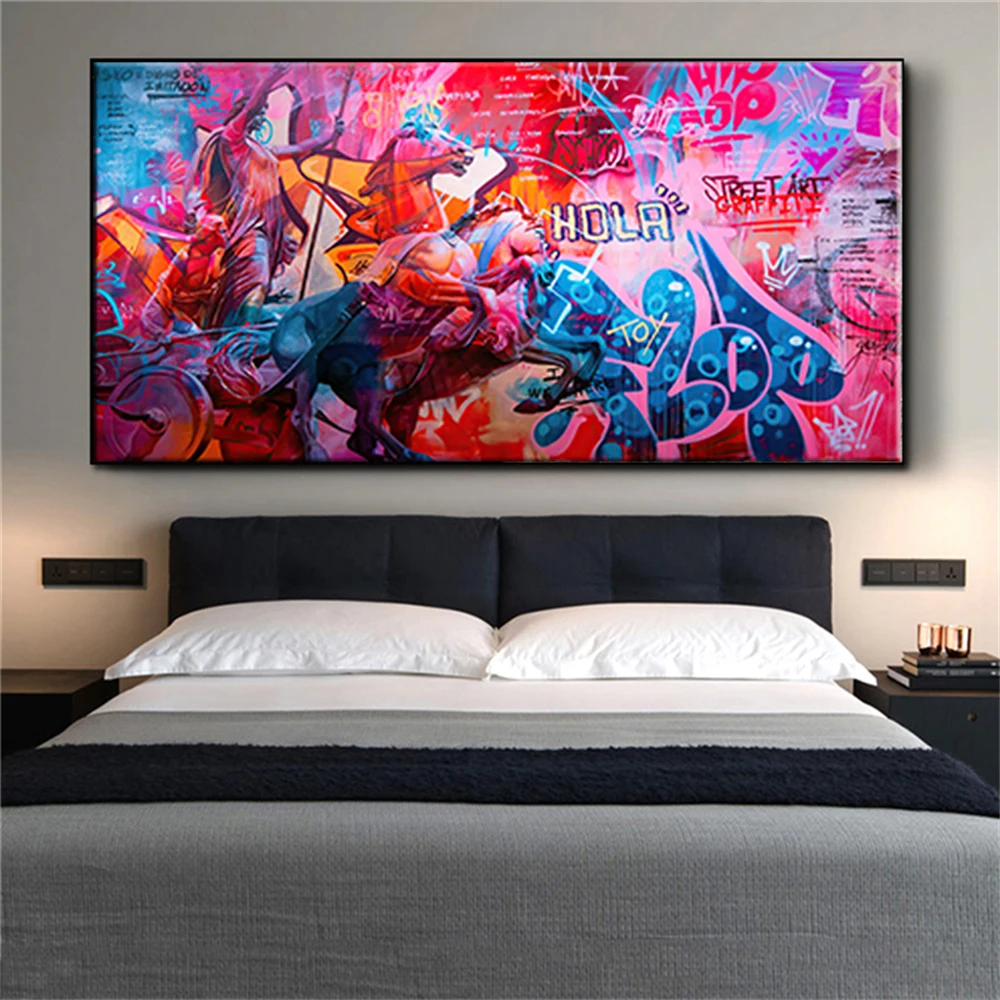 

Ancient Greek War Sculpture Poster Graffiti Art Canvas Painting Prints and Living Room Decoration Picture Frameless