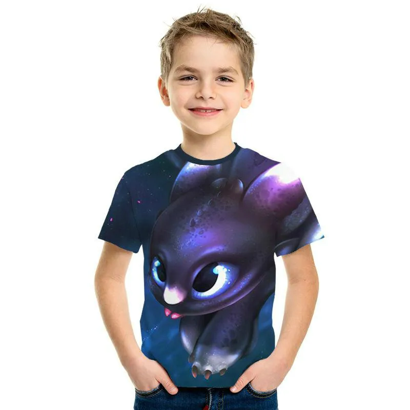 

Boys And Girls Cartoon Printed T-Shirt Boys Fashion Top Harajuku Street Style Casual Crew Neck 3D Summer 2021 Novelty