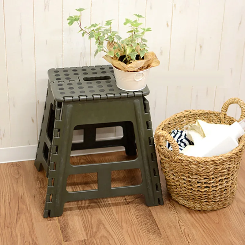 Thick plastic folding stool home space saving children adult outdoor portable load bearing 150kg small | Мебель