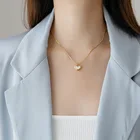 Женское позолоченное ожерелье YUN RUO 2020 с кулоном в виде сердца из ракушек 18 К, модные ювелирные украшения 316 л, аксессуары из титановой стали, не меняют цвет