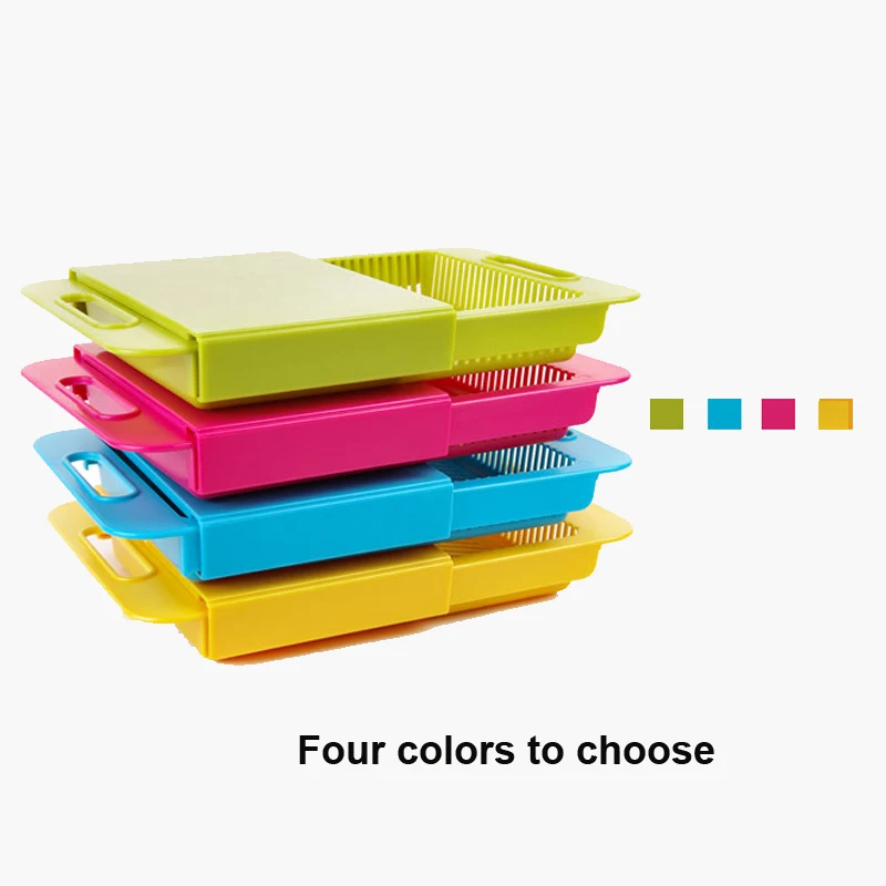 

Cutting Board Plastic Chopping Board Telescopic Storage Slot Frosted Non-slip Cutting Vegetable Meat Tools Kitchen Accessories