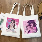 Летняя женская Холщовая Сумка для покупок Mikan Tsumiki с аниме-принтом, повседневная сумка большой емкости с мультипликационным принтом в стиле ольччан Харадзюку, кавайная сумка на плечо