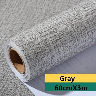 Flax Gray Съемная Водонепроницаемая контактная бумага для спальни настенная самоклеящаяся сплошное цветное стенное панно настенная бумага кожура и палка настенная крышка наклейка - Цвет: Flax Gray