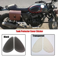 motorcycle sticker anti slip fuel tank pad side gas knee grip black transparent for cafe racer classic universal