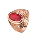 1 шт. 10 мм красные камни для женщин и мужчин 585 розовое золото овальные круглые кольца