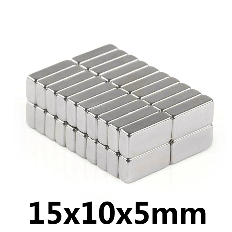 15/50/100Pcs 15*10*5 мм неодимовый магнит постоянных N35 NdFeB Неодимовый магнит супер мощная магнитная блоковые магниты 15x10x5 мм