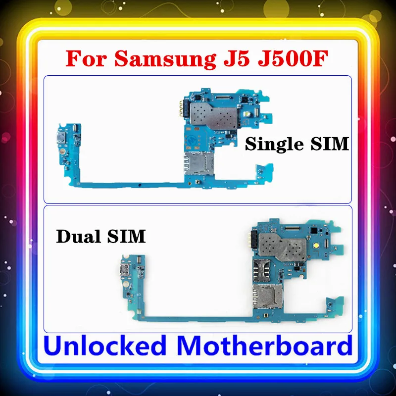 Материнская плата для Samsung Galaxy J5 J500F материнская с одной/двумя SIM-картами полная