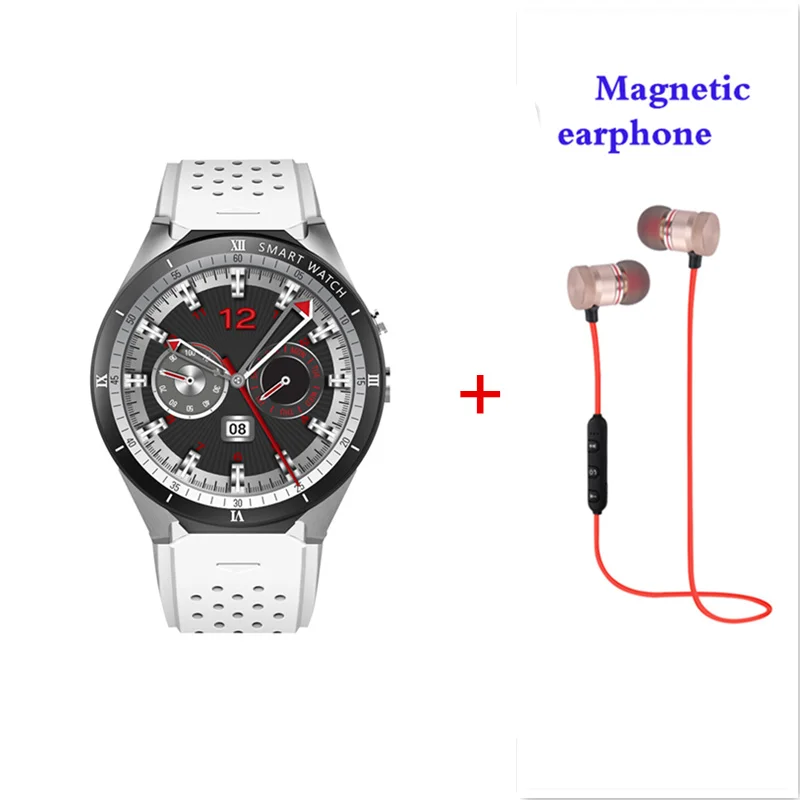 Kingwear KW88 Pro 3g умные часы на Android с камерой, шагомером, пульсометром, Wi-Fi, gps, умные часы для мужчин, для samsung gear S3, HUAWEI - Цвет: add headset
