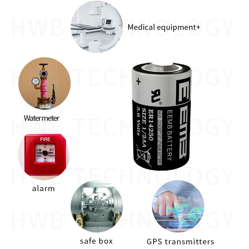 6 упаковок EEMB ER14250 1/2AA 3 V 1200mAH литиевая батарея plc промышленное оборудование и