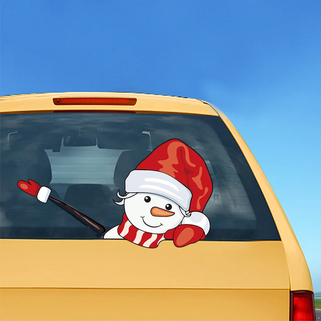 

Car Stickers Car Rear Windshield Decals Christmas Themed Automotive Wiper Waving Stickers Rear Window Decor