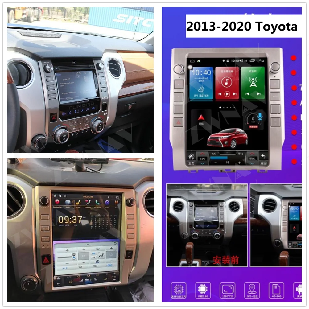

Автомобильный мультимедийный плеер 12,1 дюймов в стиле Tesla Android 11 для Toyota Tundra 2012 - 2020 автомобильный стерео GPS навигатор Carplay
