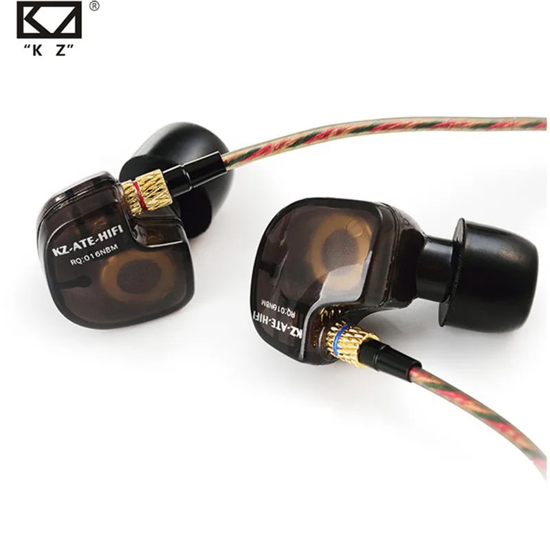 KZ ATE Driver HiFi спортивные наушники вкладыши для бега музыка с микрофоном гарнитура EDX