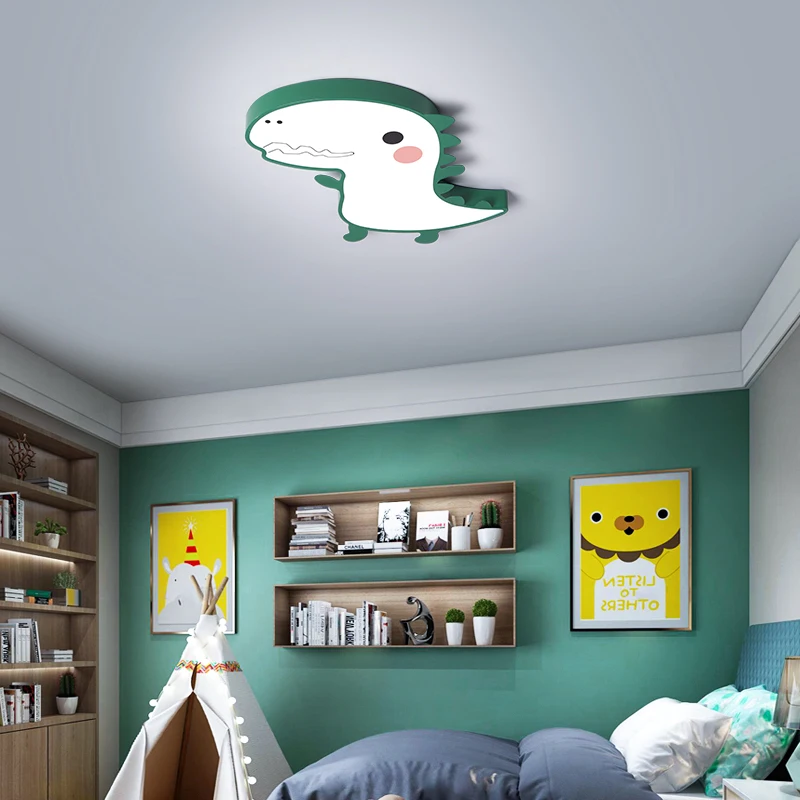 Люстра для детей в спальню с изображением динозавра мальчиков и девочек