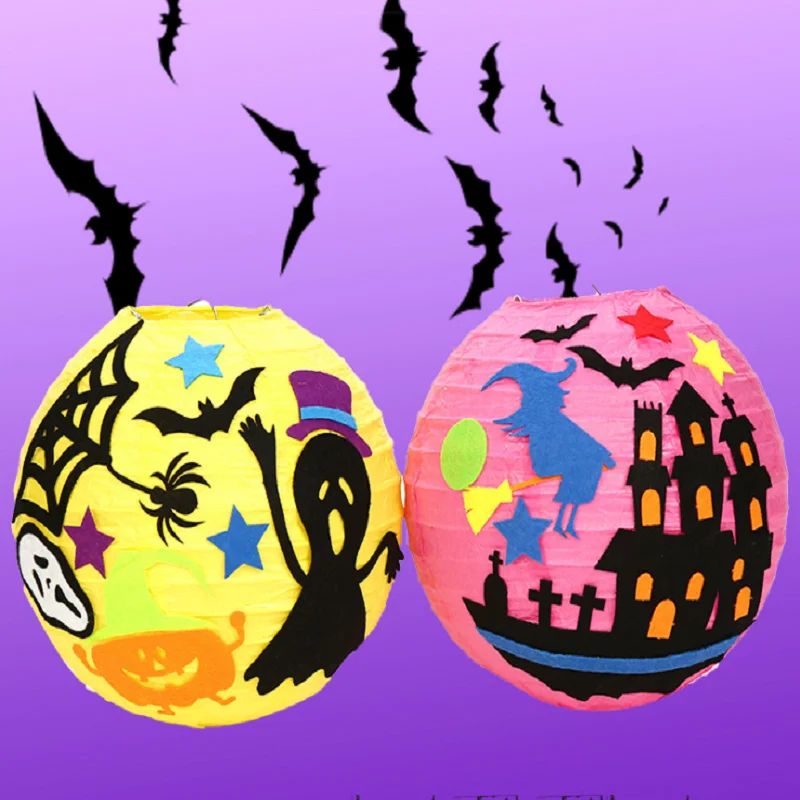 DIY Хэллоуин фонарь ведьма Тыква бумажный красочный Игрушка ремесла Детские