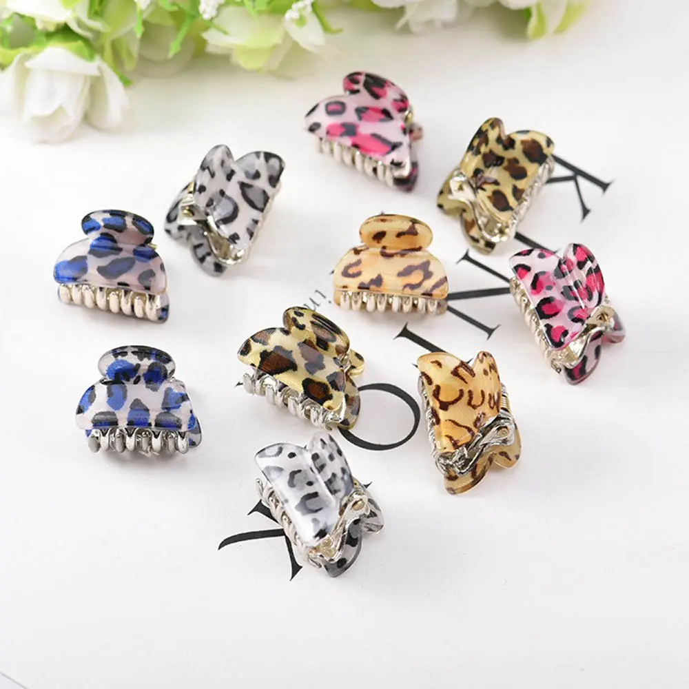 

Mini Crab Hair Clip Children Girls Headwear Styling Tool Acrylic Geometric Handmade Korean Style Leopard Print Hair Claw