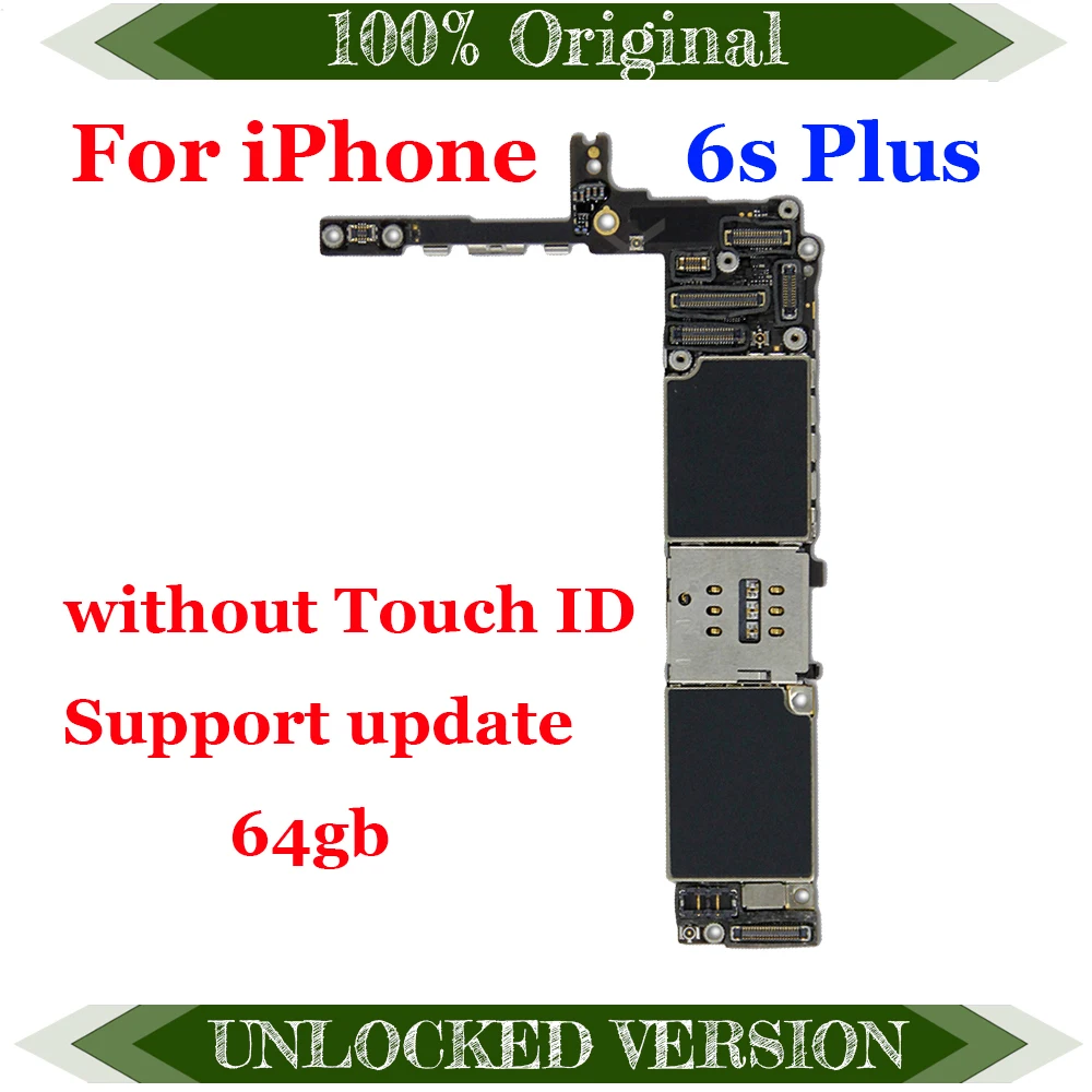 100% оригинальная разблокированная материнская плата для iphone 6S Plus без Touch ID