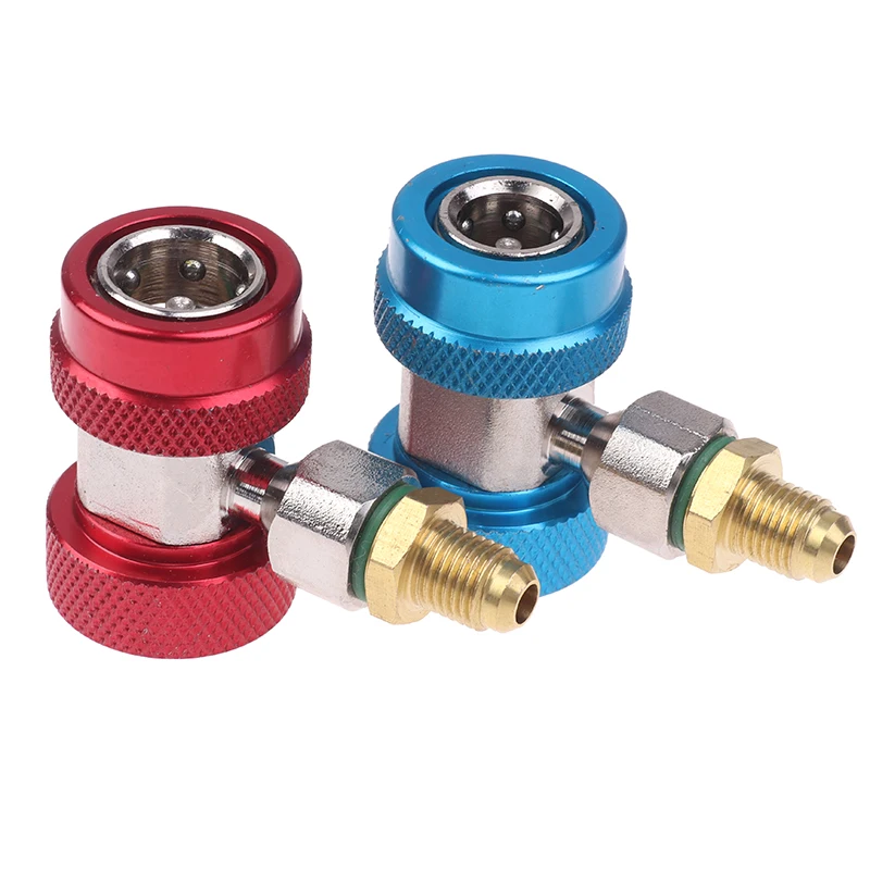 2 шт Латунь + металл R134A быстроразъемный адаптер для кондиционера