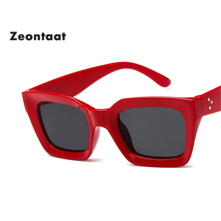 Черные солнцезащитные очки для женщин красная оправа мужчин квадратная