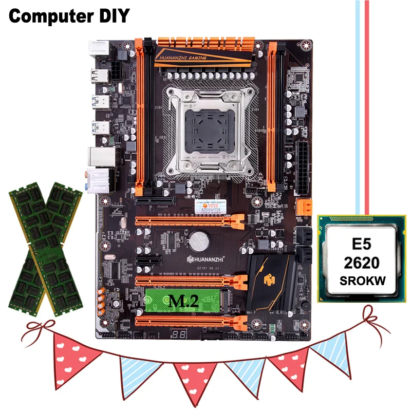 HUANANZHI X79 Deluxe стандартная материнская плата Combo на продажу M.2 NVME SSD слот ЦП Intel Xeon E5 2620