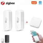 Смарт-датчик температуры и влажности TuyaSmartLife App ZigBee, работает от аккумулятора с концентратором Zigbee, работает с Alexa Google Home