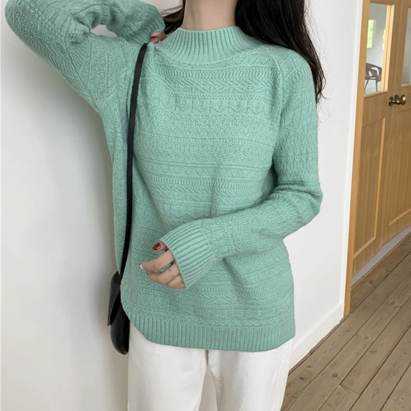 

Новинка 2019, осенне-зимний женский пуловер, женский свитер с высоким воротником, теплый вязаный свитер cc1802