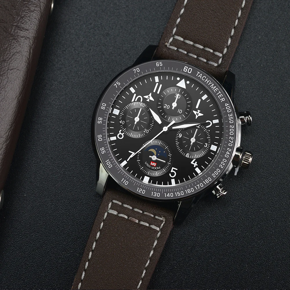 Top Brand Big Pilot's Sport Watches Fashion Waterproof Quartz Clock Luxury Leather Strap Wrist Watch reloj deportivo hombre 2019 |