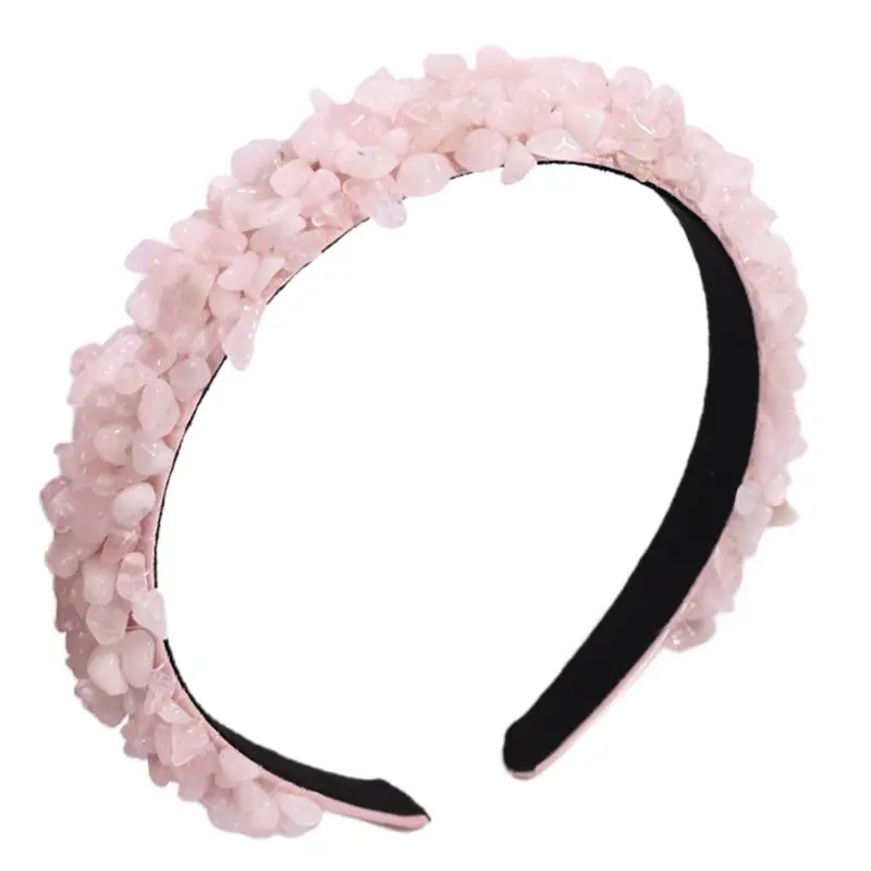 

Baroque Female Jewelry Hair Hoop Irregular Small Gravel Stone Beaded Bandana 875B