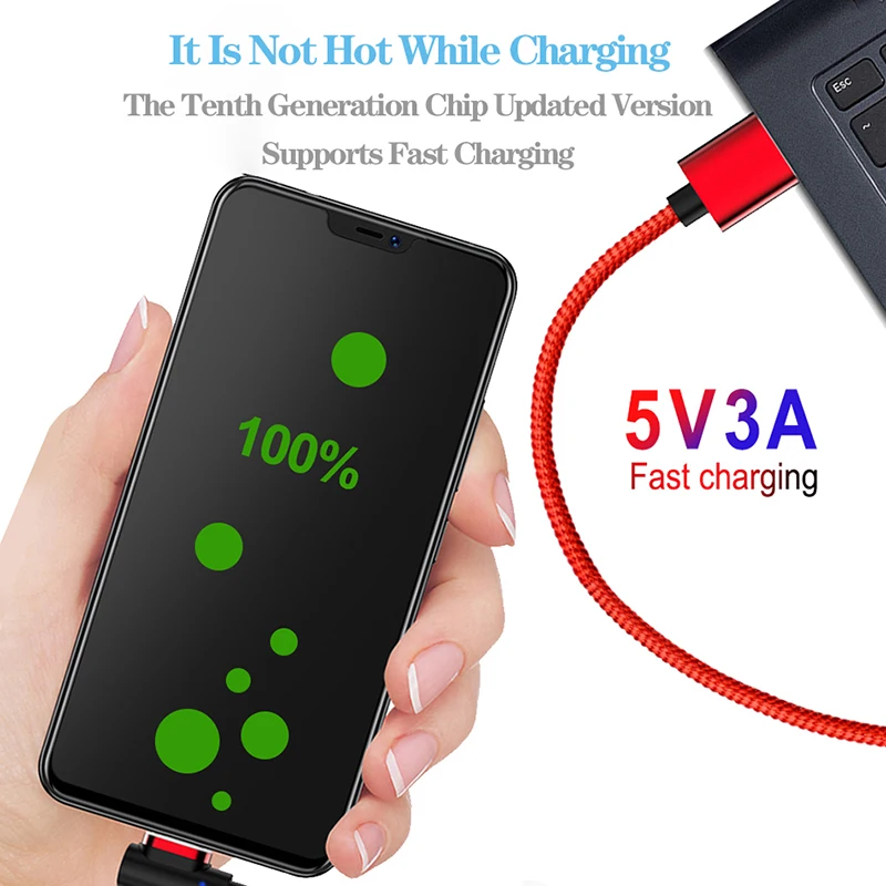 Магнитный usb type-C кабель 90 градусов 3 А шнур для быстрой зарядки и передачи данных для samsung S9 huawei Xiaomi USBC Магнитный светодиодный светильник для зарядки