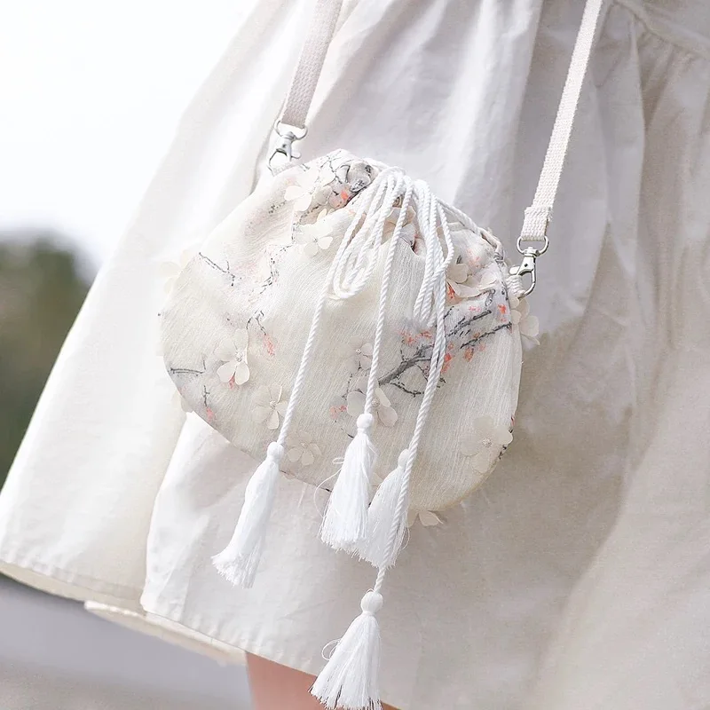 2020 New Handbag Retro Style Shoulder Bag Small Cross-Body Fairy Purse Hanfu All-match Printing Women Big Bag