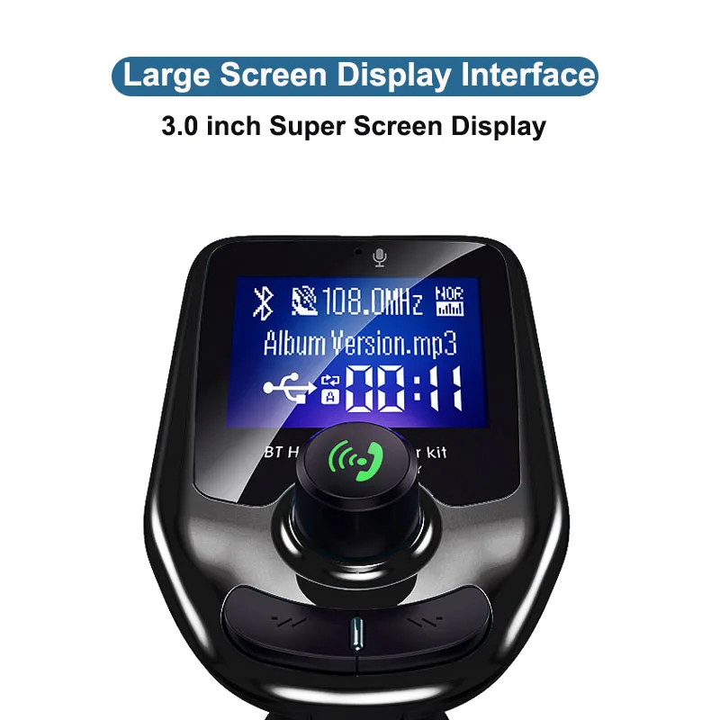 D4 V5.0 Fm радио Автомобильный MP3 плеер Bluetooth с большим экраном Поддержка Mp3 Wav