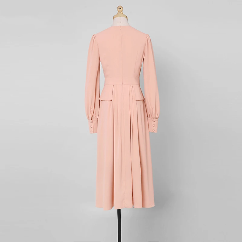 Европейский стиль, модные женские платья с длинным рукавом-фонариком, v-образный вырез, высокая талия, бальные платья, элегантные шикарные офисные женские платья Z2386
