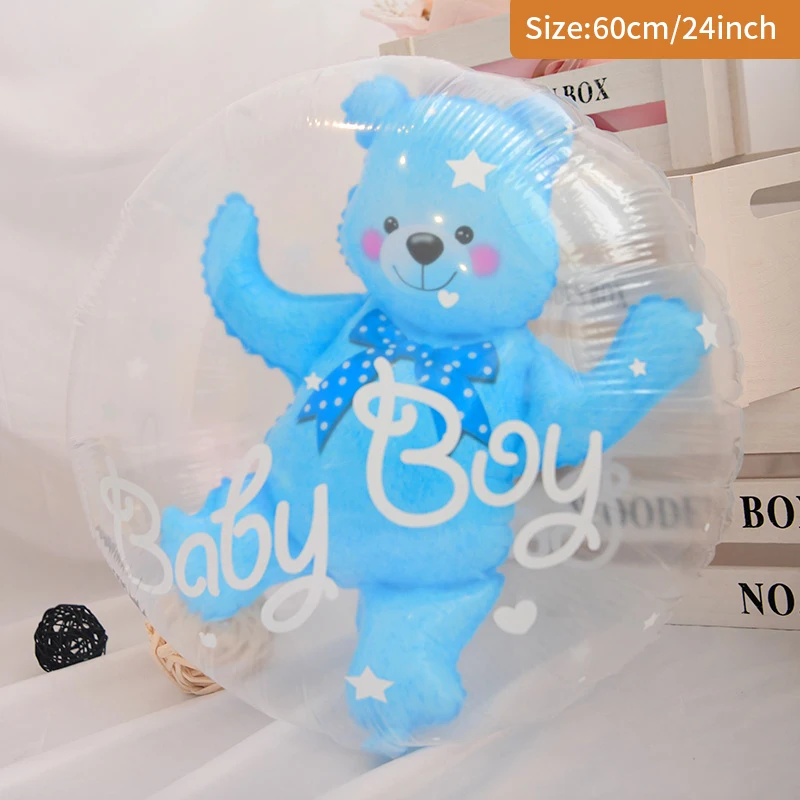 59*69 см большой пузырьковый медведь фольгированные воздушные шары Babyshower мальчик