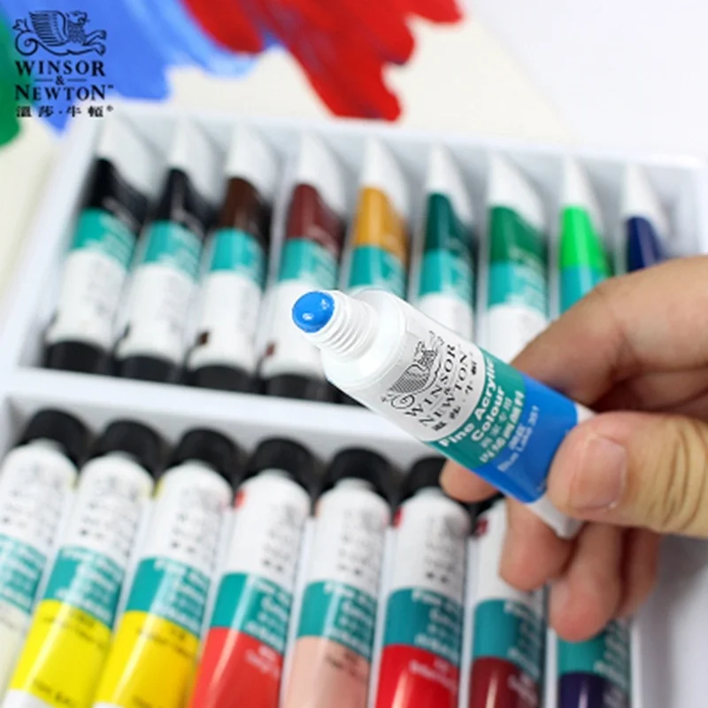 

Acrylic Paints 12 Colors Professional Brush Set 12ml Tubes Artist Drawing Painting Pigment Hand Painted Wall Paint DIY