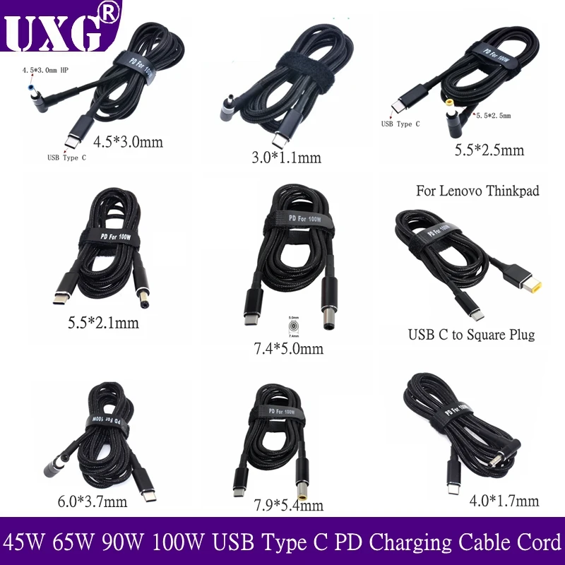 Зарядный кабель USB Type-C, 45/65/90/100 Вт