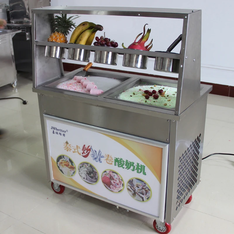 

Stainless Steel Commercial Thai Fry Ice Cream Rolled Yogurt Roll Machine Automatic Fried Ice Machine frying ice cream machine