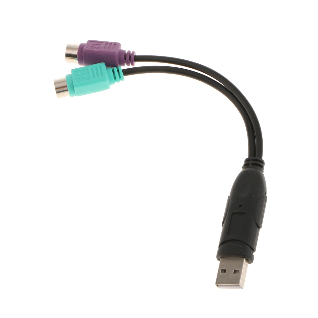 Кабель-адаптер с USB папа на 2 порта PS2 PS/2 мама для ПК мыши клавиатуры аксессуары