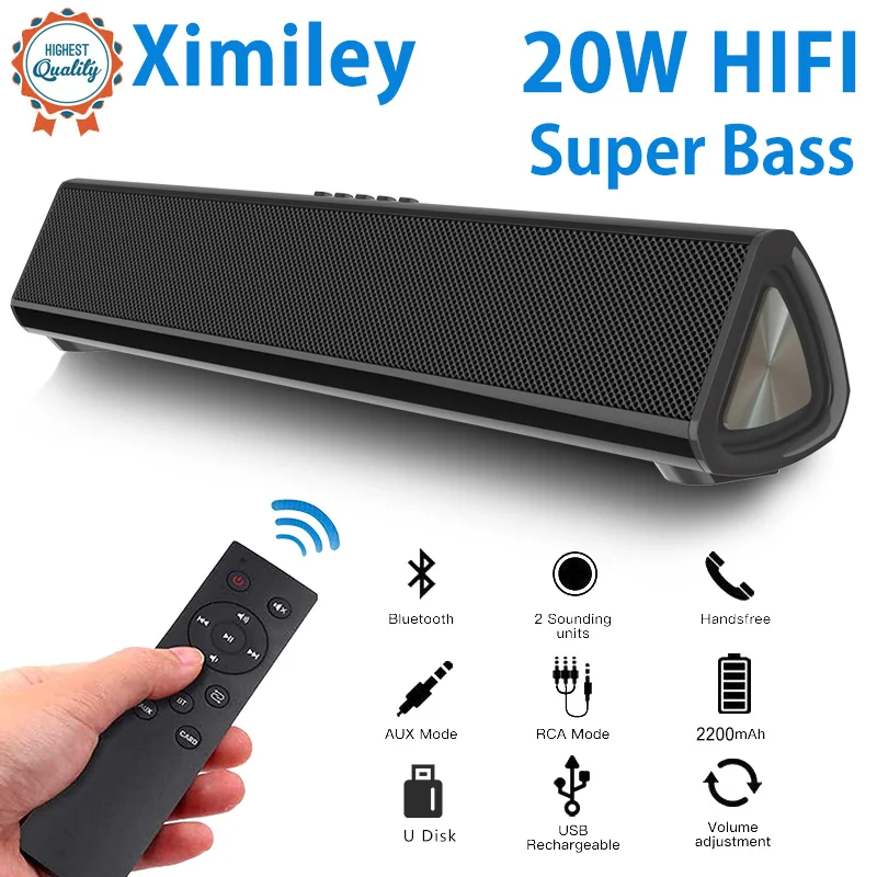 Беспроводная Bluetooth Колонка TOP S16 20 Вт Hi Fi для ПК ТВ домашнего кинотеатра