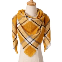 2021 new cashmere scarf for women plaid knitted triangle pashmina winter warm shawl wraps bufanda female soft neck echarpe