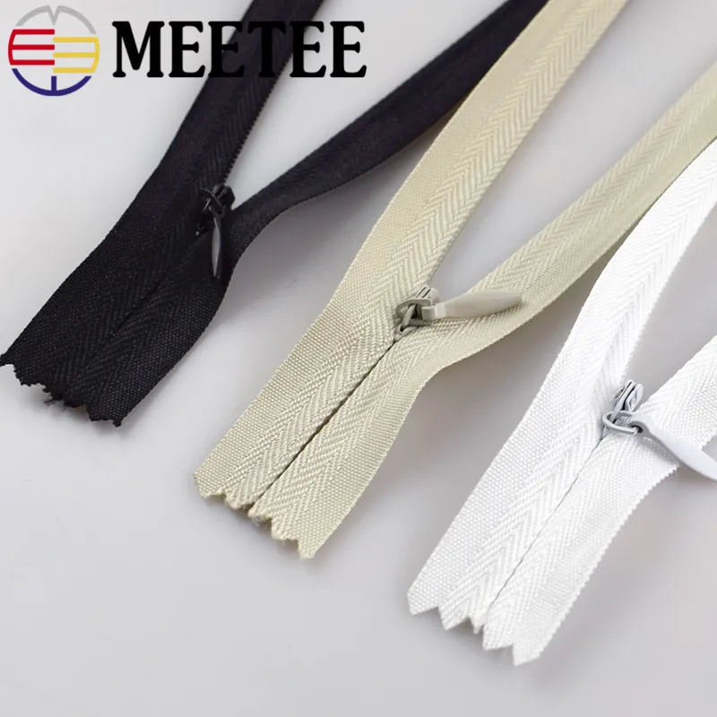 20 шт. Meetee 3 # нейлоновая застежка молния ткань невидимые застежки молнии