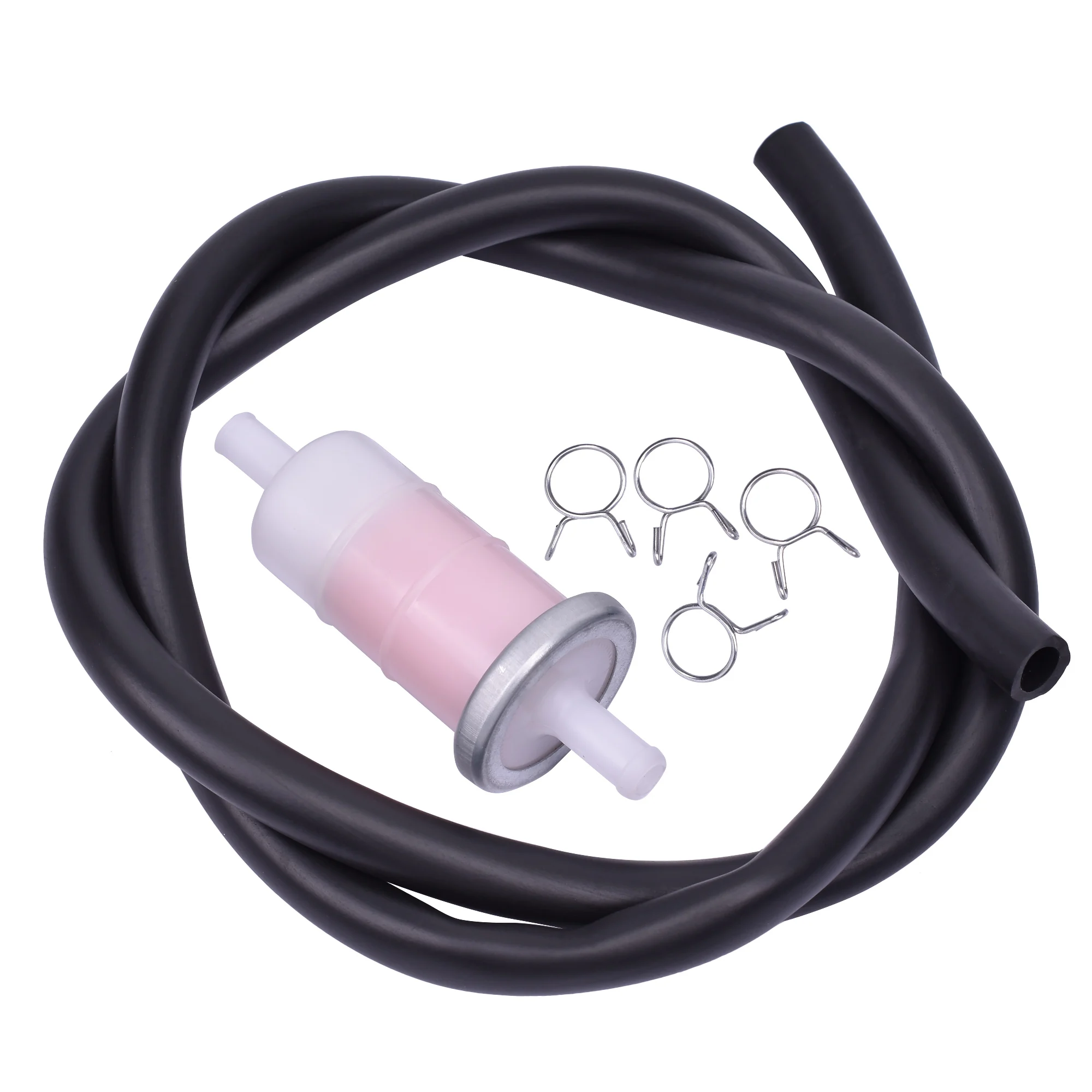 

8mm Motorcycle Moped Scooter Dirt Bike ATV Go Kart Petrol Gas Gasoline Liquid Oil Fuel Filter Oil cup & Hose & Clip Oil Tube