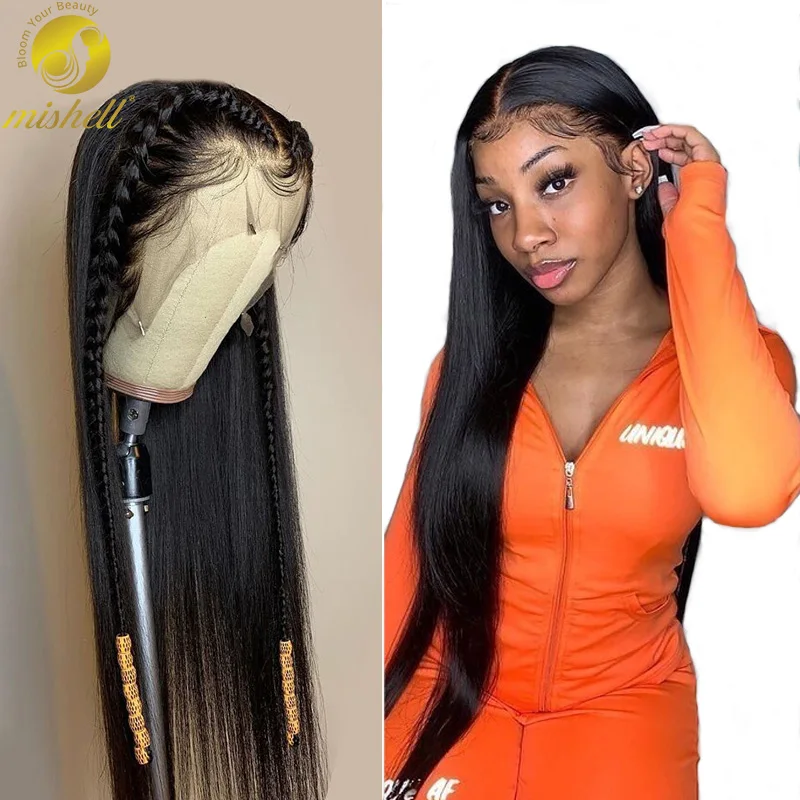 Straight 13x4 Lace Front Human Hair Wigs Brazilian 28 30 Inches Virgin Remy Hair For Black Women 180 frontal Lace Wigs