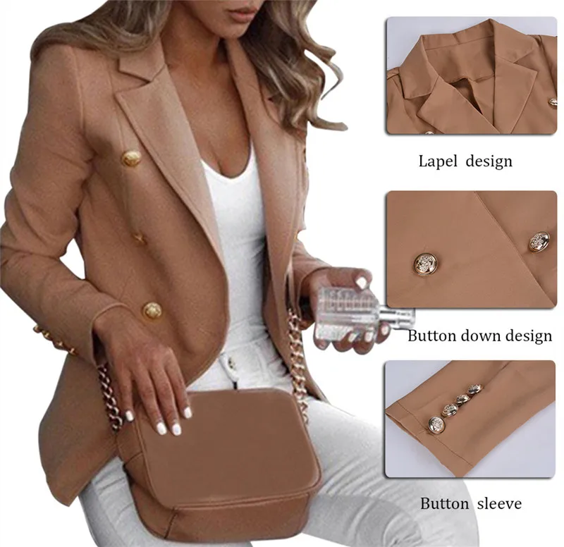 

Women's Business jacket, autumn and winter clothing, large size casual vest 4XL, slim Botton, lapel, luxury coat