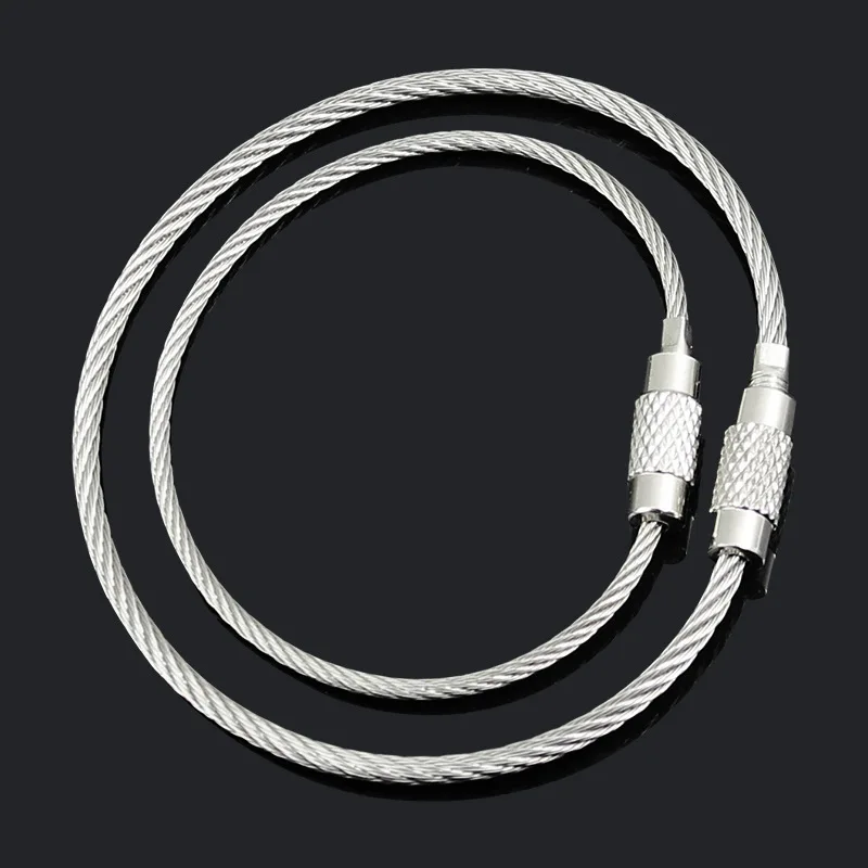 EDC брелок тег веревка из нержавеющей стали провод для ключей цепочка карабин