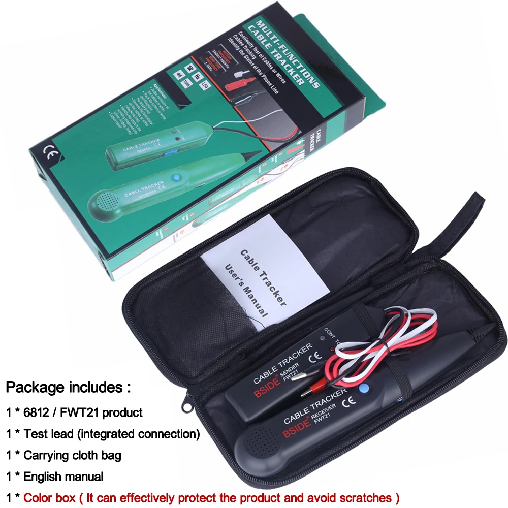 

MS6812 Cable Tracker Tester Professional Line LAN detector UTP STP Telephone Wire Tracer Breakpoint location Diagnose Tone